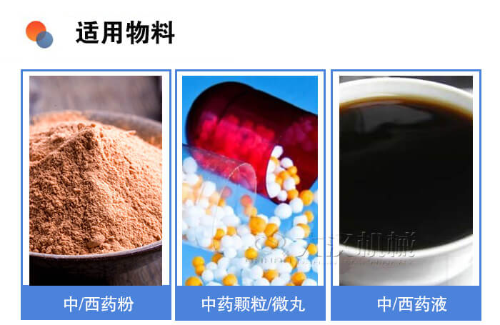 醫(yī)藥振動篩適用物料：中/西藥粉，中藥顆粒/微丸，中/西藥液。