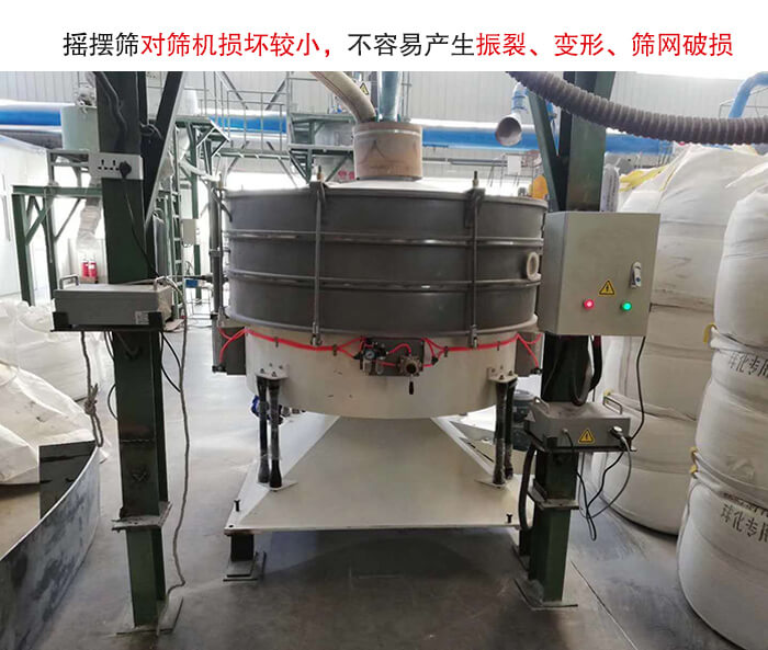 搖擺篩沒有振動力借助的主要是篩箱搖晃，所以磨損較小。